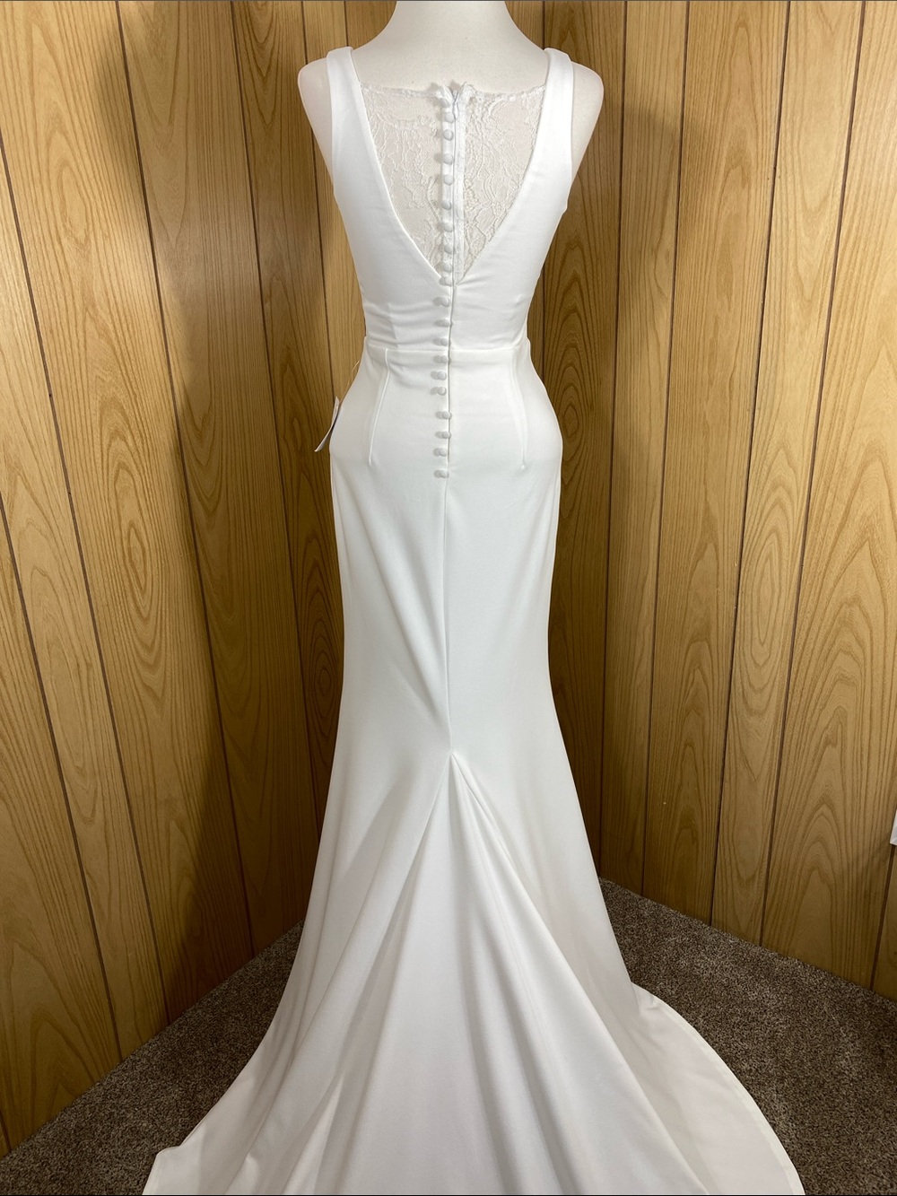 Lulus Long Lasting Love Ivory Lace V-neck Mermaid Dress Size XS NWT - Picture 8 of 16